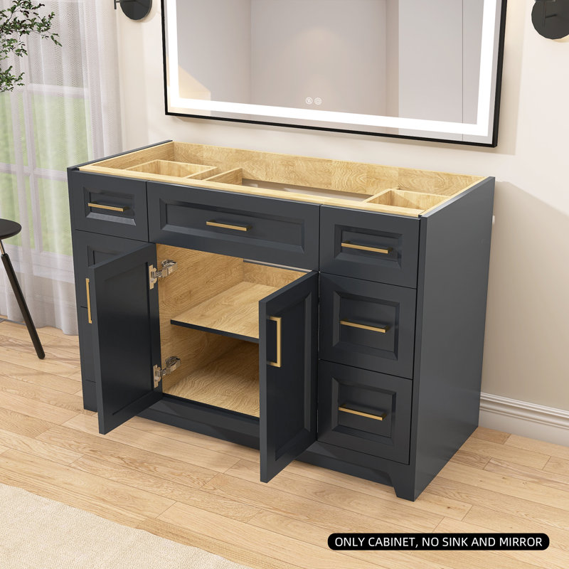 Ogonbrick Solid Wood 48'' Single Bathroom Vanity Base Only | Wayfair